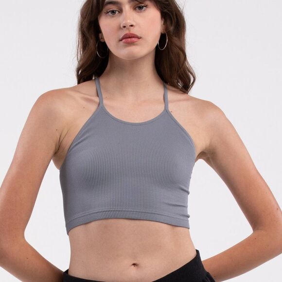 FP Movement by Free People Cropped Run Performance Tank Top-Women's M Grey Nwt - Picture 4 of 7